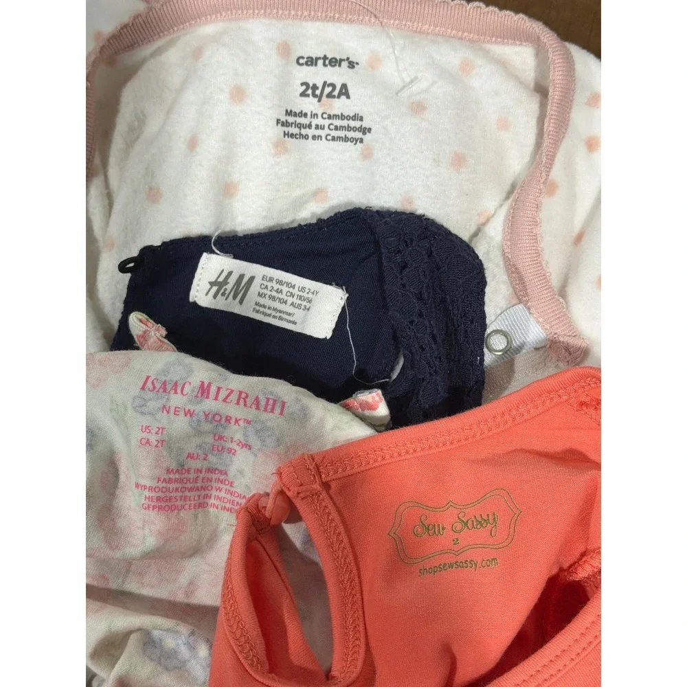 Carter's H&M Isaac‎ Mizrahi Dress Tunic Sleeper Bundle Girls 2T Floral Lace EUC